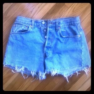 Vintage Levi’s button fly denim shorts